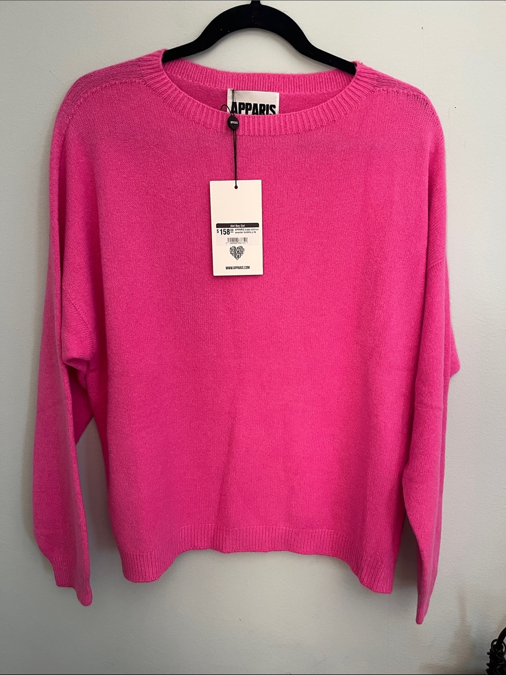 Apparis Hot Pink Crewneck Cashmere Sweater
